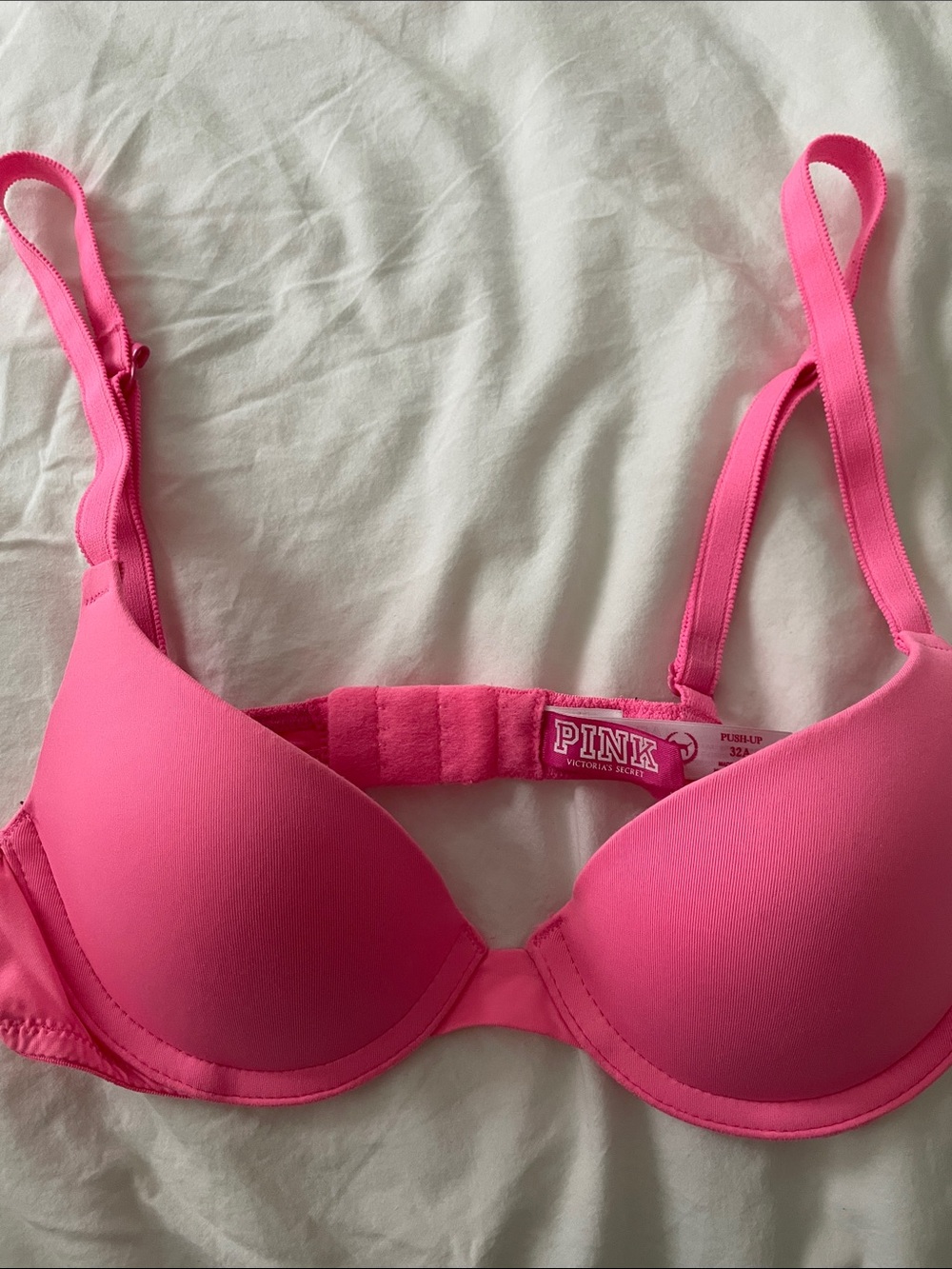 PINK Victoria's Secret Neon Pink Molded Push-Up Bra size 32A
